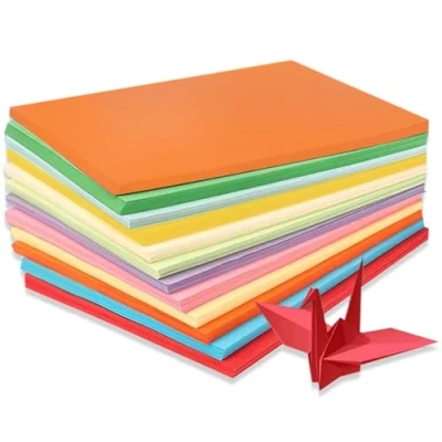 Image of RIVIEVAL Coloured Paper A4 100 Sheets Pack Assorted 70gsm Handmade Origami Pastel Cardstock for Kids, Adults, Beginners, DIY Arts and Crafts Colorful Projects