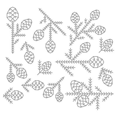 Image of Sizzix Thinlits Die Set 13PK Pine Patterns by Tim Holtz, Grey, One Size