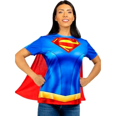 Image of Funidelia Supergirl Kit for woman Kara Zor El, Superheroes, DC Comics Costumes adults, accessory fancy dress &amp; props Halloween, carnival parties Size S M Red