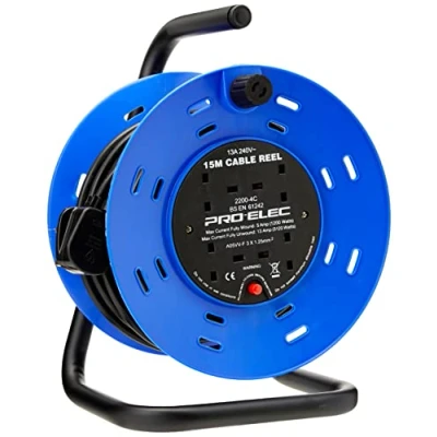 Image of PRO ELEC PELB1595 15m Cable Reel, 13A 4 Socket, White