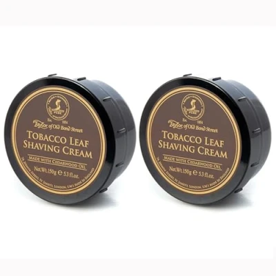 Image of Taylor of Old Bond Street Tobacco Leaf Shaving Cream Bowl 150g 2 Pack