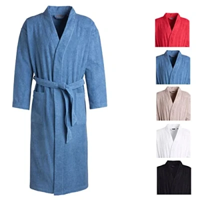 Image of Egeria, Topas unisex bathrobe in kimono style, for men and women, Cotton, Regatta, X Large