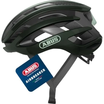 Image of ABUS AirBreaker Racing Bike Helmet High End for Professional Cycling Unisex, Men and Women green, Size M