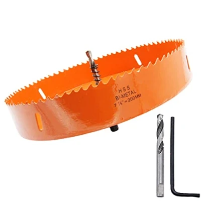 Image of Hole Saw 200mm LAIWEI Cutter, with 1 Drill and Hex Key for Drilling Wood, PVC, etc., Tools 7 7/8 inch