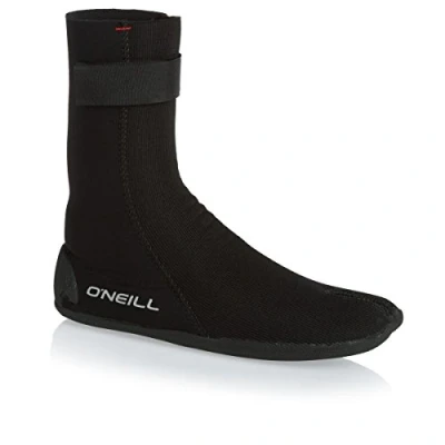 Image of ONeill Heat Ninja 3mm Split Toe Wetsuit Boot Boots Black Unisex Anti flush shin strap.