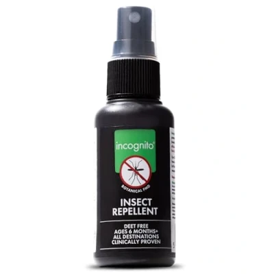 Image of Incognito Insect Repellent Spray, 50ml Natural DEET Free, Shields from Wide Range of Biting Insects. Clinically Proven Protection Ticks &amp; Dengue Carrying Mosquitoes, Organic Mosquito