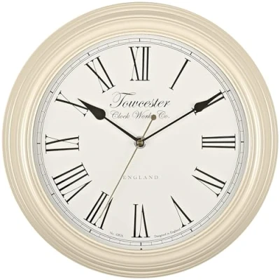 Image of Towcester Clock Works Co. Acctim 26702 Redbourn Wall Clock, Cream, 30 cm l x w