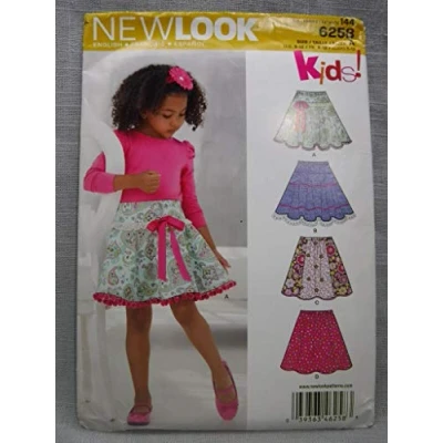 Image of Simplicity 6258 Size A 3/4/5/6/7/8/10/12&quot; Child&#039;s and Girls&#039; Circle Skirts New Look Sewing Pattern Tan, U06262A