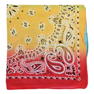 Image of paisley Print Men&#039;s Cotton Funky Headband Scarf Headwear Bandana UK Red yellow