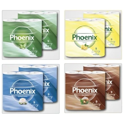 Image of 72 Phoenix Soft Luxury Toilet Rolls Bulk Buy Quilted White 3 Ply Paper Pack of Tissue (12 x 6 Packs) (Variety Pack)