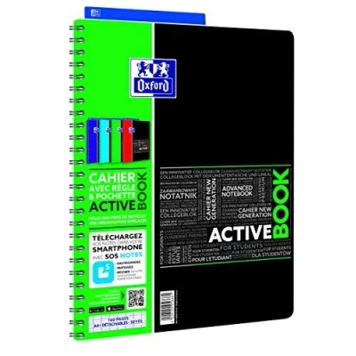 Image of Oxford Student 400019519 Wirebound Notebook Connected SOS 160 Pages 240 x 297 mm),1 unit, assorted colors