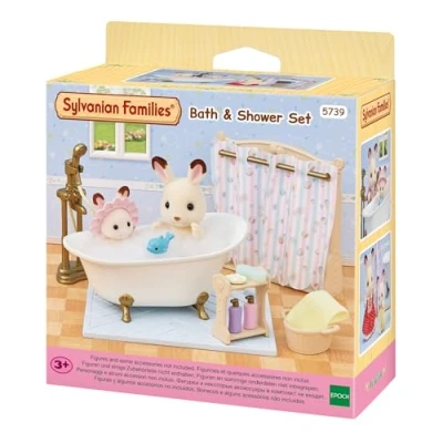 Image of Sylvanian Families 5739 Bath &amp; Shower Set Dollhouse Playsets