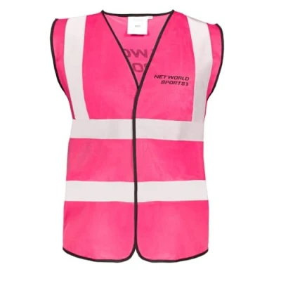 Image of NET WORLD SPORTS High Visibility (Hi Vis) Wasitcoat/Vest Ultra Reflective Sleeveless Vest Coat w/Reflective Strips &amp; Touch Fastening 5 Colour Options (1, Pink, Medium:40 42in)
