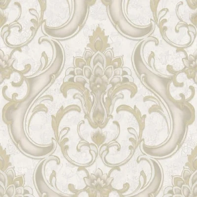 Image of Rasch Sonata Damask Textured and Patterned Wallpaper for Living Room, Bedroom, Hallways Feature Walls Gold 539769