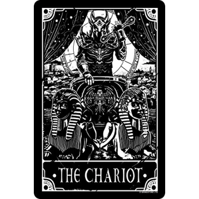 Image of Deadly Tarot The Chariot Small Tin Sign 10x15cm