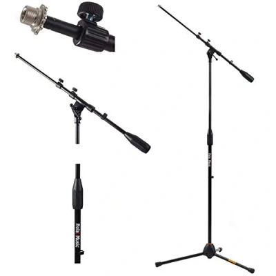 Image of Hola! Microphone Stand Mic w/ Adjustable Height and Boom Arm for Home, Studio, Office or Stage Standard Clutch Single Unit