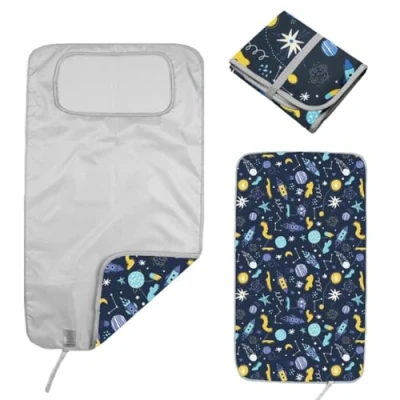Image of Hamur Home Portable Nappy Changing Mat Pad Waterproof 40 X 70 Cm Reusable Travel Baby Change Machine Washable (Space)