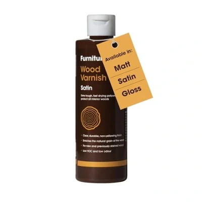 Image of Extra Tough Wood Varnish Fast Drying, Clear for Low Odour, Water Based Protects Interior from Scratches and Stains Satin 250ml