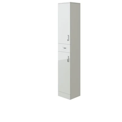 Image of VeeBath Linx Free Standing Tall Bathroom Cabinet White High Gloss Storage Tallboy Cupboard Furniture 350 x 330mm