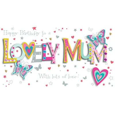 Image of Mum Birthday Handmade Embellished Greeting Card by Talking Pictures Cards