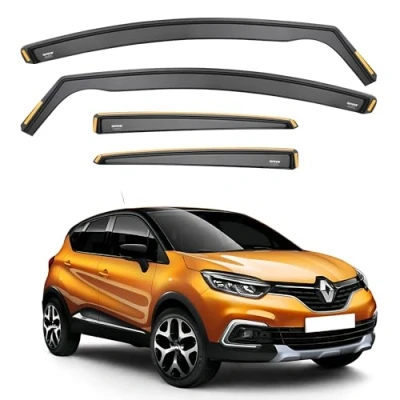 Image of Ispeed Wind Deflectors For Renault Captur mk1 2013 2019 5 Door SUV 4pc Set Keep Your Car Ventilated In Rain Reduce Turbulence Tinted Channel Type