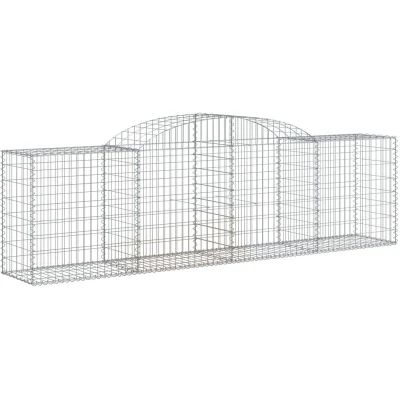 Image of vidaXL Arched Gabion Baskets 13 pcs 300x50x80/100 cm Galvanised Iron