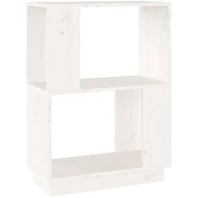 Image of vidaXL Book Cabinet/Room Divider White 51x25x70 cm Solid Wood Pine