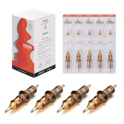 Image of HAWINK Tattoo Cartridges Needles 50Pcs Mixed #12 Standard Round Liner 3RL 5RL 7RL 9RL &amp; Magnum 3RS 5RS 7RS 9RS Curved 7M1 11M1 Open Tips EN02 50KIT B