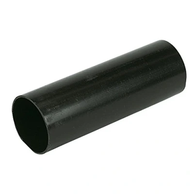 Image of Floplast RPM2b Downpipe 2 X 1 METRE Black 50mm External, 47mm Internal Downpipes Miniflo GUTTERING for shed, Porch, Conservatory, Out Building, etc. NOT Standard House Smaller