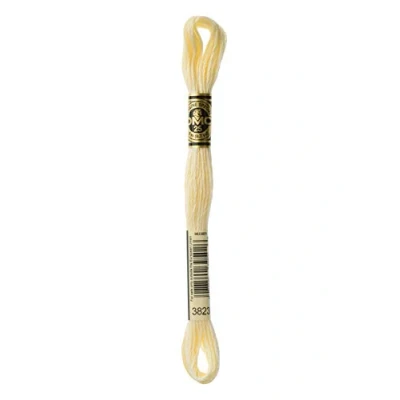 Image of DMC 117 3823 Mouline Stranded Cotton Six Strand Embroidery Floss Thread, Pale Yellow, 8.7 Yard