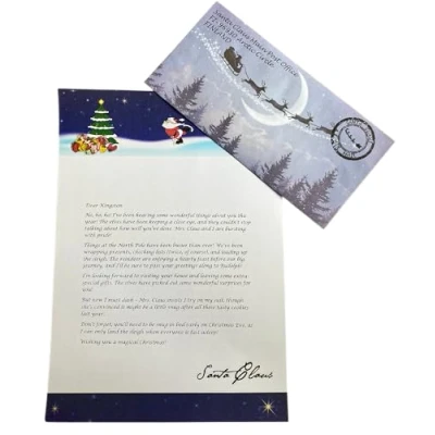 Image of UNIQUEPGIFTS Personalised Santa Letter with Envelope, Christmas Eve Box Filler for Children, Traditional from Santa, Xmas Gift