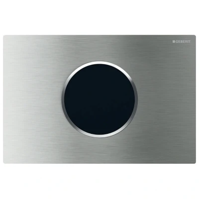 Image of Geberit Sigma10 Automatic/Touchless Dual Flush Plate Mains Operation Brushed Chrome (115.907.SN.6)