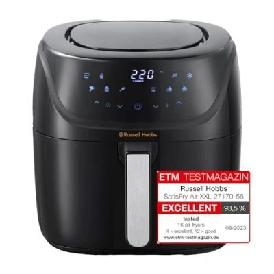 Image of Russell Hobbs XXL Family Rapid Digital Air Fryer 8L [Compact Housing 7 Cooking Functions 10 Programmes] Energy Saving, Max 220C, Use without oil, Grill, Bake, Roast, Reheat, Frozen etc. 27170