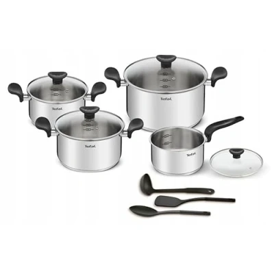 Image of TEFAL Primary Pot Set, Stainless Steel, Induction, 11 Pieces