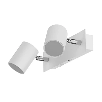 Image of ledscom.de Wall spot WAIKA, Two Light, with Switch, White matt + GU10 LED Lamps 3 Step dimming: Each max. 500lm Warm