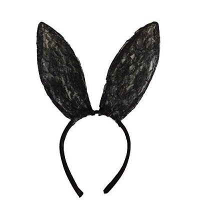 Image of Rubber Johnnies TM Black Bunny Ears Headband