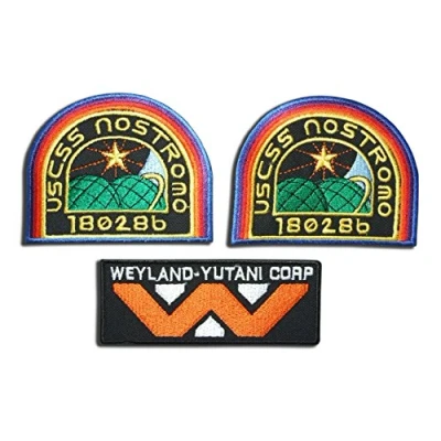 Image of ONEKOOL Alien Movie Weyland Nostromo USCM Crew Costume Iron On Patches [3 Patch Set] AL01