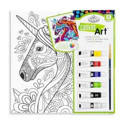 Image of Royal and Langnickel Canvas Art Paint Kit 10 inch x Unicorn
