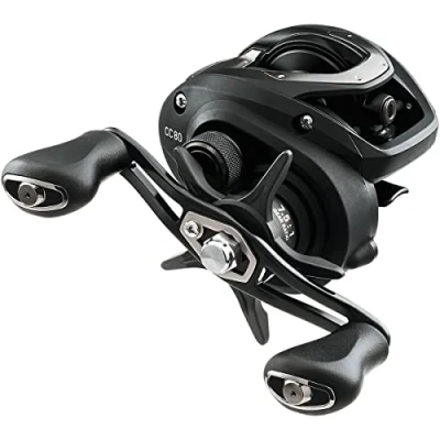 Image of Daiwa, CC80 Casting Reel, 7.5:1 Gear Ratio, 4BB+1RB Bearings, 15 lb Max Drag, Right Hand, CC80HS Black