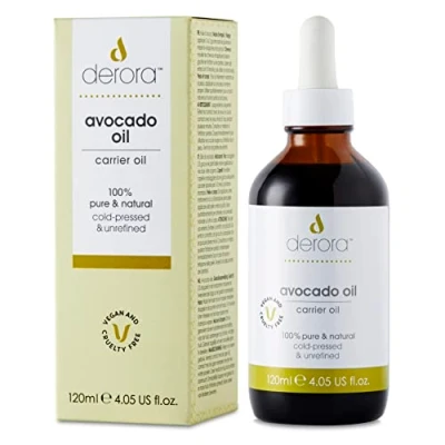 Image of Derora Avocado Oil Nourishes Skin, Hair &amp; Nails 100% Pure Cold Pressed Unrefined Antioxidant Vitamin A, B, D E Rich For All Skin Types Vegan Cruelty Free (120ml)