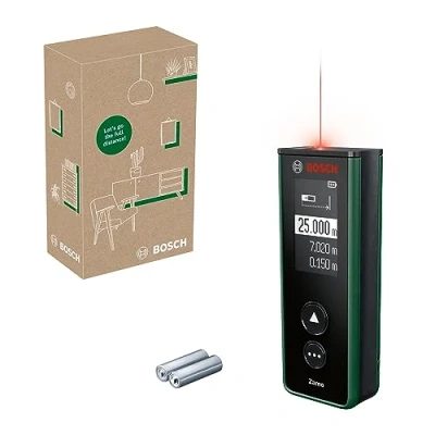 Image of Bosch Laser Measure Zamo 4th gen. (Easy &amp; Precise Measurement up to 25m, Rechargeable Batteries via USB C®, with Attachment Function, in E Commerce Cardboard Box)