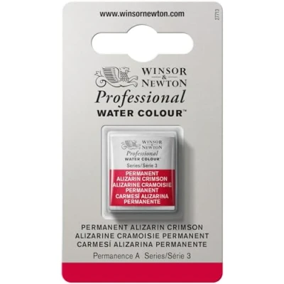 Image of Winsor &amp; Newton Half Pan Professional Water Colour, Permanent Alizarin Crimson
