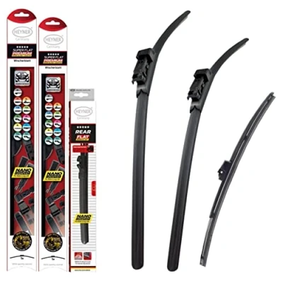 Image of Fits Ford Kuga 2 2013 To 2018 Heyner Windscreen Wiper Blades Size 28&quot;28&quot;11W Front Rear Replacement Set HSF2828PT11W