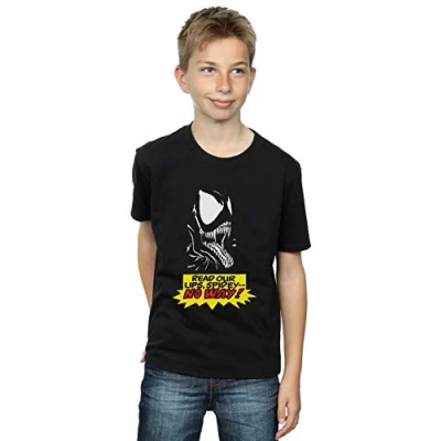 Image of Marvel Boys Venom No Way T Shirt Black 5 6 Years