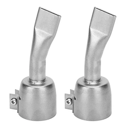 Image of Hot Air Gun Welding Nozzle, 2pcs Stainless Steel Flat Nozzle Heat for PVC Plastic Sheet Soldering Accessories