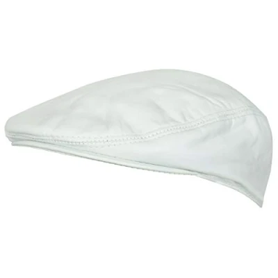 Image of Men&#039;s White Real Soft Leather Ivy Beret Newsboy Gatsby Golf Cabbie Flat Cap Hats S
