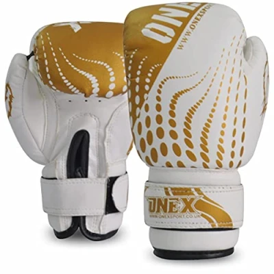 Image of ONEX Junior/kids Boxing Gloves Sparring * Pro 2oz 4oz 6oz Punch Bag Fight MMA Muay Thai Grappling Mitts Martial Arts Training Kickboxing Punching Glove (Gold, 6oz)