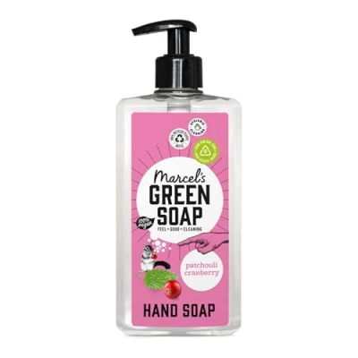 Image of Marcel&#039;s Green Soap Hand Patchouli &amp; Cranberry Handwash Dispenser 100% Eco friendly Vegan 97% Biodegradable 500 ML