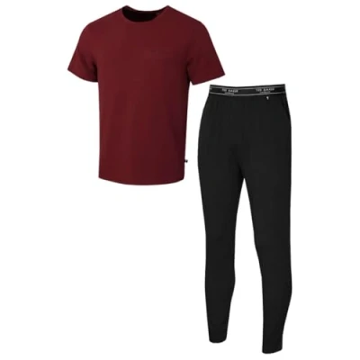 Image of Ted Baker Mens T Shirt And Jogger Set Raddicchio/Black L