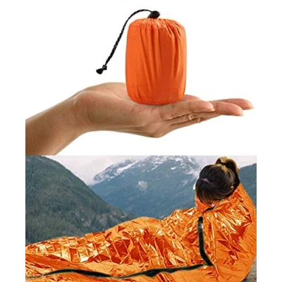 Image of HONYAO Survival Sleeping Bag, Emergency Bivvy Bag Rescue Blanket Reusable for Outdoor Camping, Hiking 1 pack